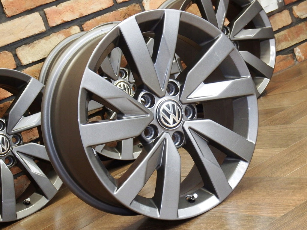 4x Alufelge 16 Zoll 6.5" 5x112 41ET Glanz Grau VW Passat Rim Wheel FEL2341384431gd