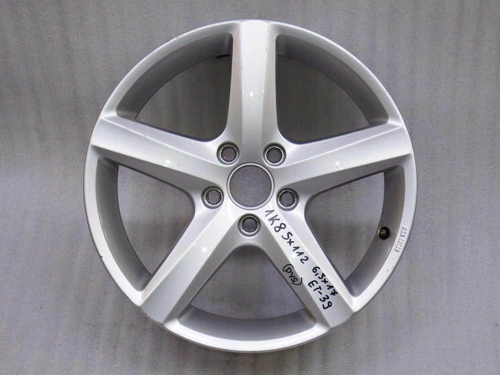 1x Alufelge 17 Zoll 6.5" 5x112 39ET Glanz Silber 1K8071497A VW Scirocco