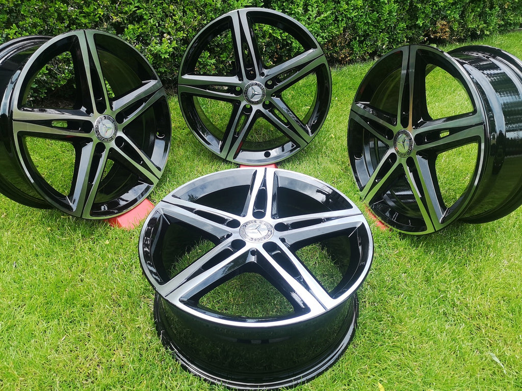 4x Alufelge 18 Zoll 7.5" 5x112 49ET Glanz Schwarz A1774010700 Mercedes-Benz