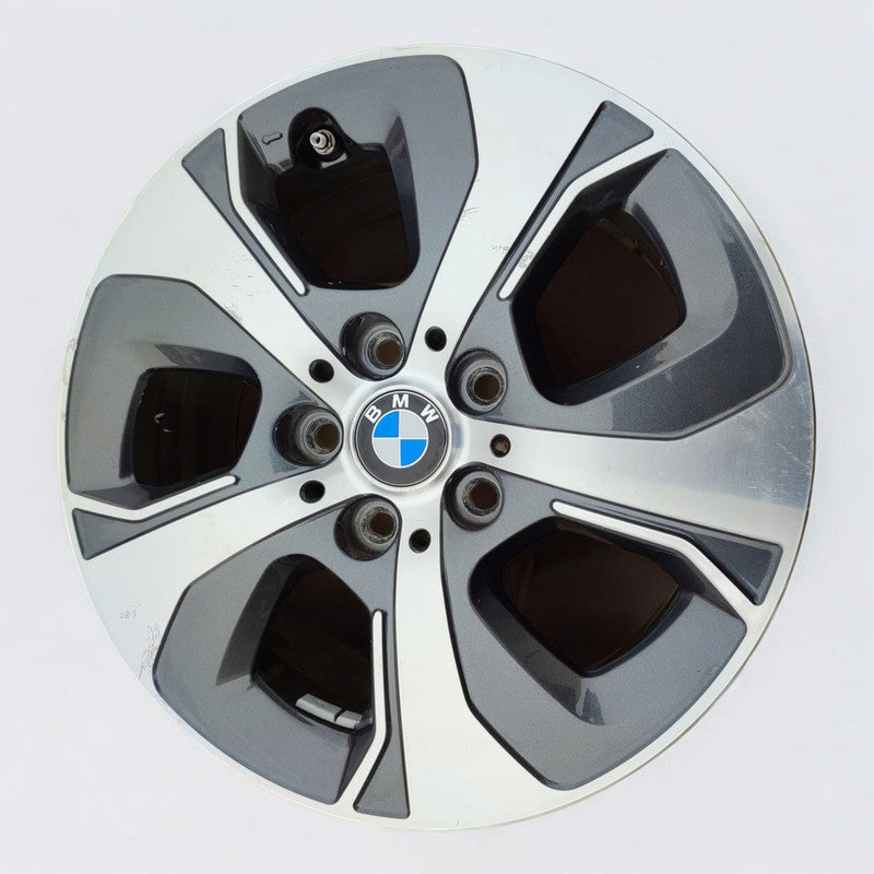 1x Alufelge 16 Zoll 7.0" 5x112 52ET Glanz Schwarz 6855081 BMW F45 F46 Rim Wheel