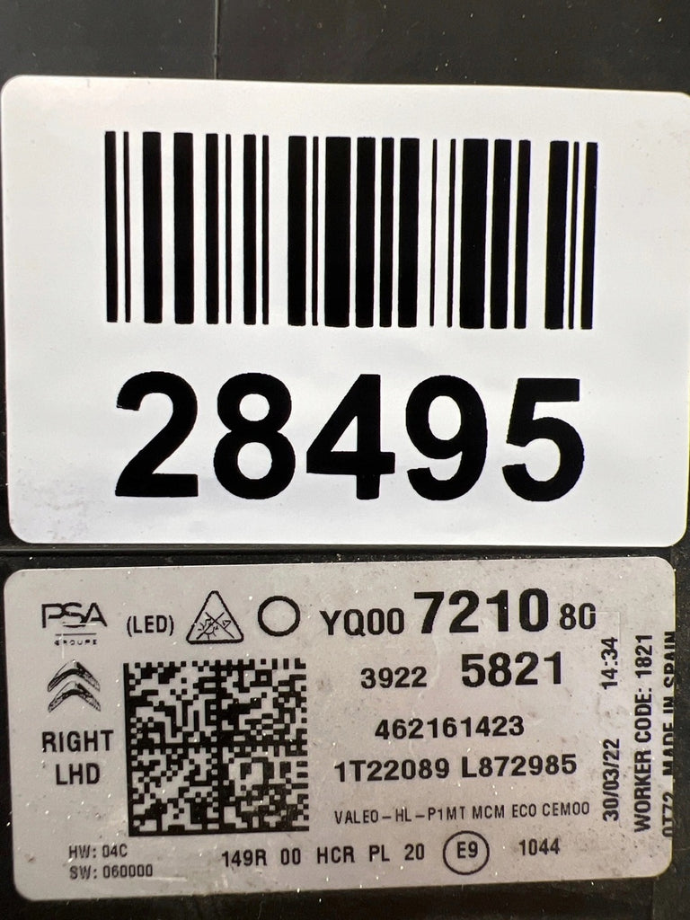 Frontscheinwerfer Citroën C3 Aircross YQ00721080 LED Rechts Headlight