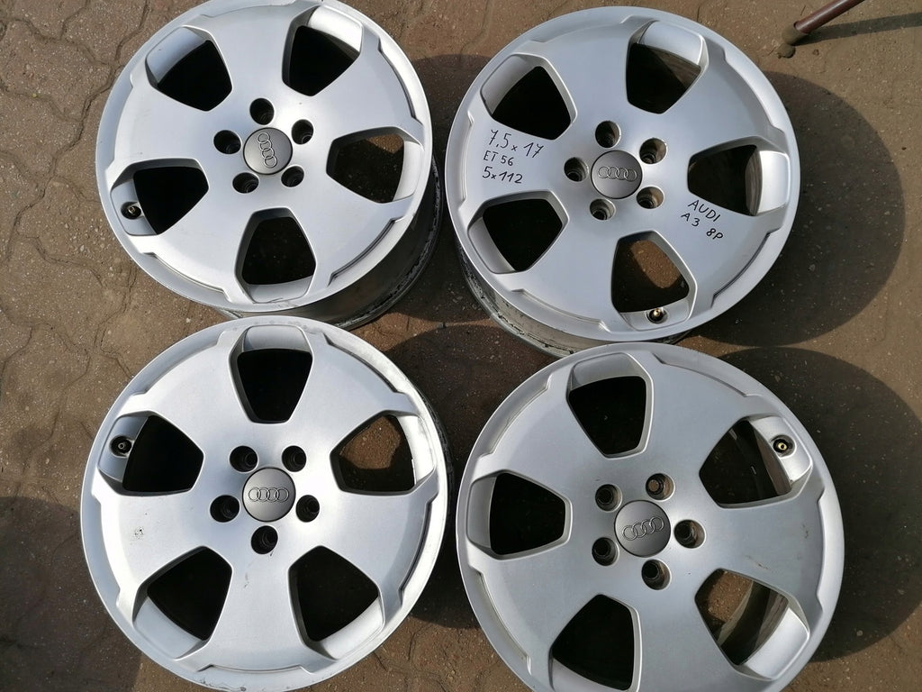 4x Alufelge 17 Zoll 7.5" 5x112 56ET Glanz AU989878 Audi A3 Rim Wheel