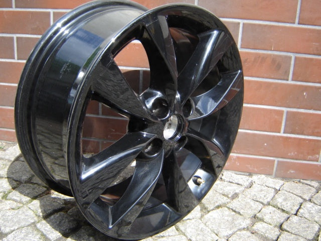1x Alufelge 16 Zoll 6.5" 4x100 40ET Glanz Schwarz Opel Corsa Rim Wheel