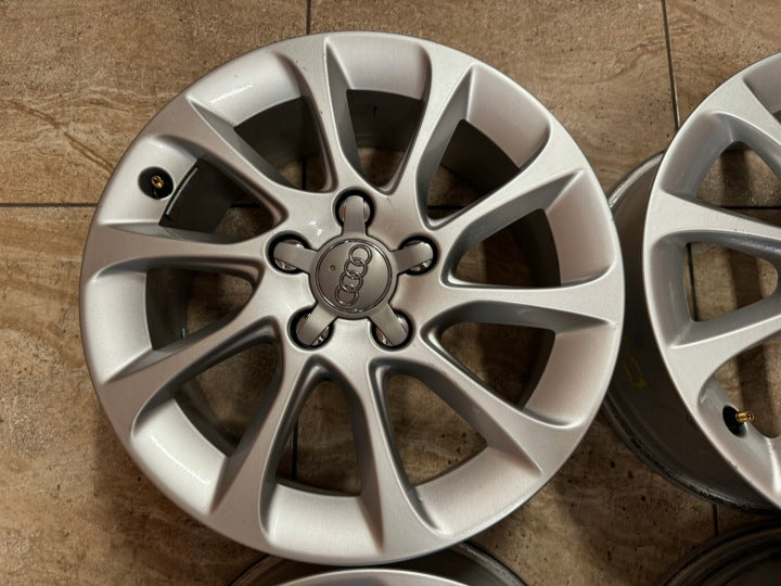 4x Alufelge 16 Zoll 6.5" 5x112 46ET Glanz Silber Audi Rim Wheel FEL4195291333xx