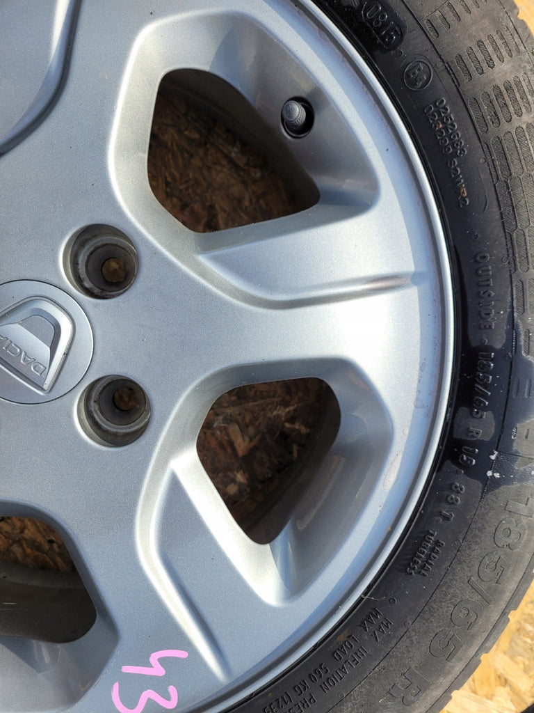 1x Alufelge 15 Zoll 6.0" 4x100 40ET Glanz Graphit 403006822R Dacia Rim Wheel FEL2118067948tu