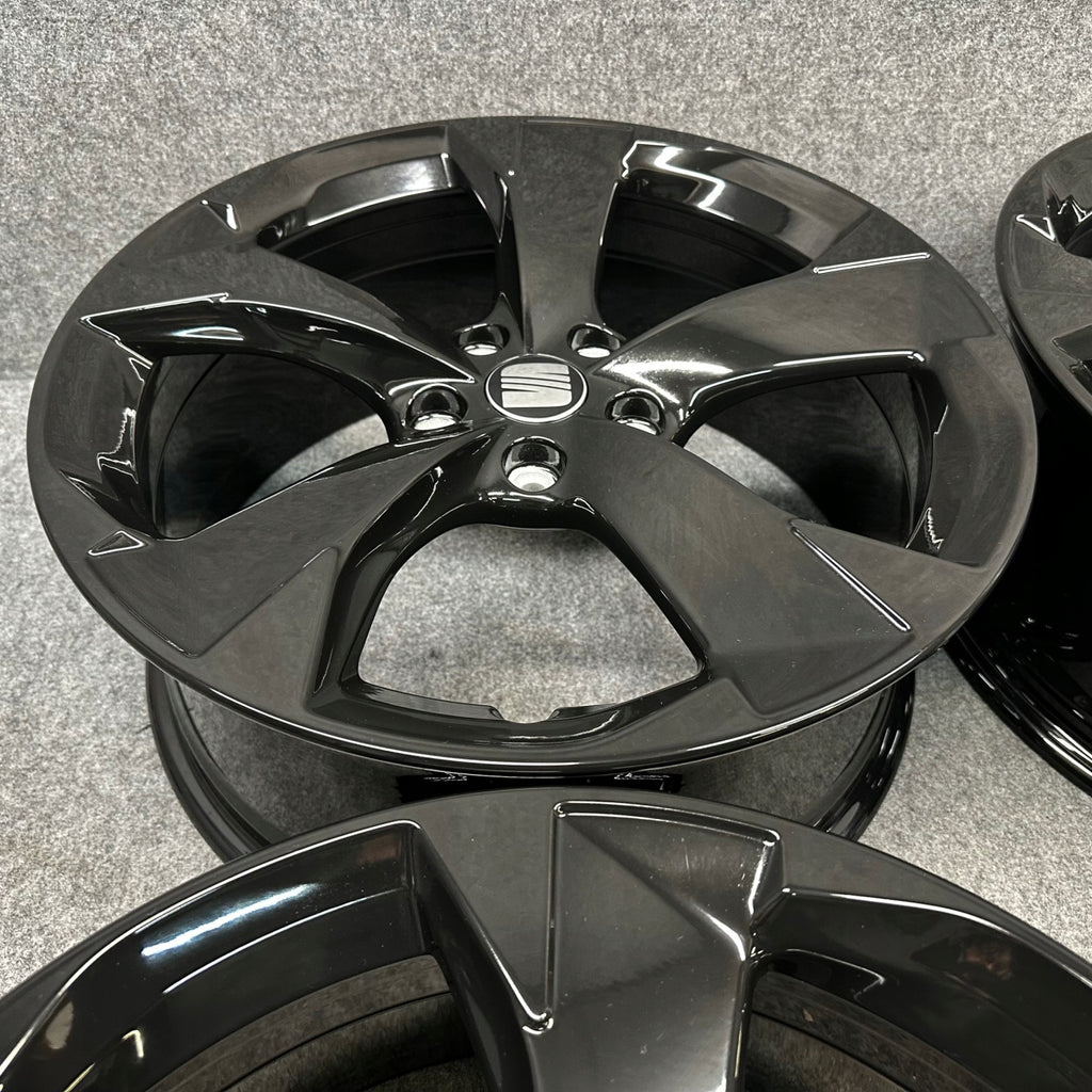 4x Alufelge 18 Zoll 7.5" 5x112 46ET Glanz Schwarz 5FA601025B Seat Leon Rim Wheel FEL4205853868cn