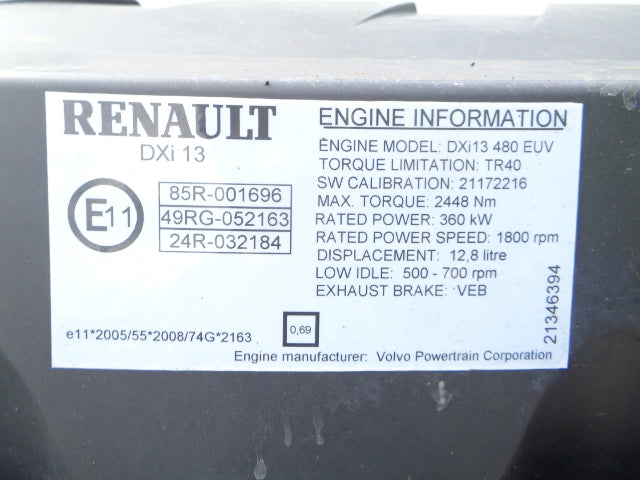 Motor Renault DXI13 480PS Diesel Engine Unkomplett MOT3347601932ft