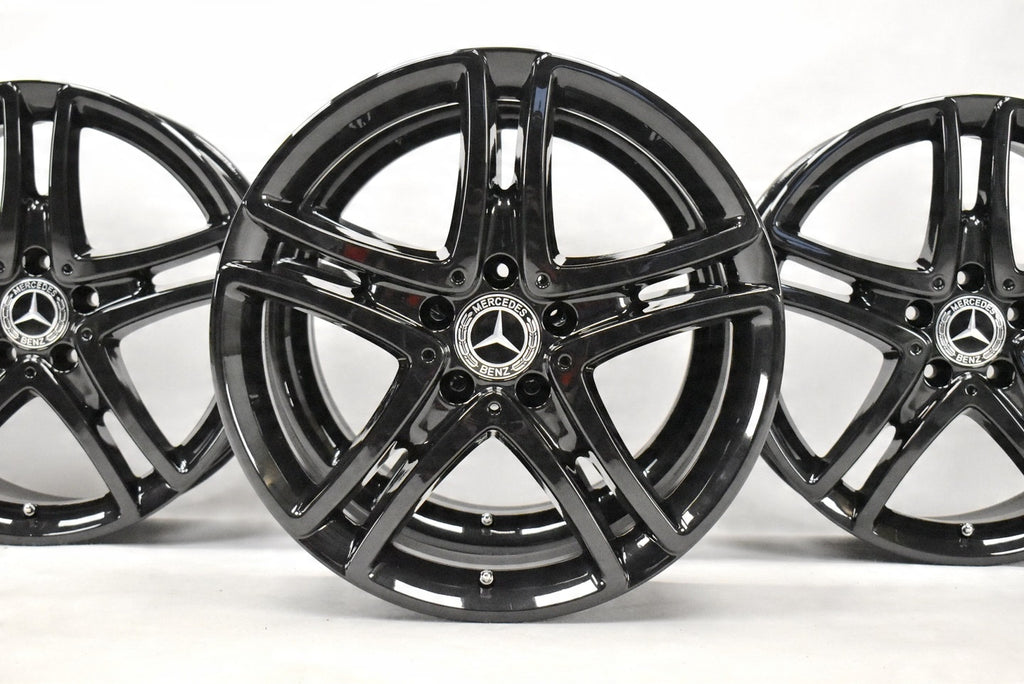 4x Alufelge 18 Zoll 8.0" 5x112 41ET Glanz Schwarz A2224011900 Mercedes-Benz W222