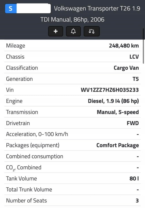Motor VW Transporter AXC 1.9 TDI 85PS 63kW 248TKm 2003 Engine Komplett MOT9753483762nd
