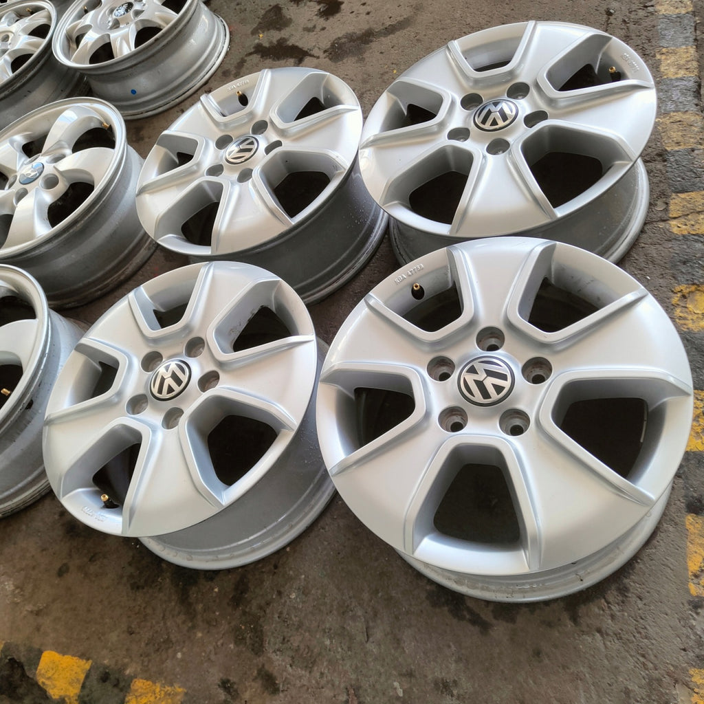 4x Alufelge 16 Zoll 6.5" 5x120 62ET Glanz Silber 2H0071496 VW Amarok Rim Wheel FEL3625633769xc