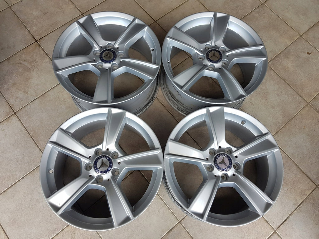 4x Alufelge 17 Zoll 8.5" 5x112 58ET Glanz Silber A2044019002 Mercedes-Benz W204 FEL7924257621nq