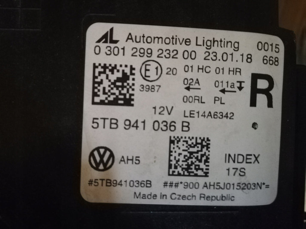 Frontscheinwerfer VW Touran 5TB941036B LED Rechts Scheinwerfer Headlight