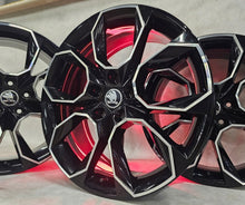 Load image into Gallery viewer, 4x Alufelge 19 Zoll 7.5" 5x112 51ET Glanz Schwarz 5E0601025AH Mg Octavia I FEL3033522371bi