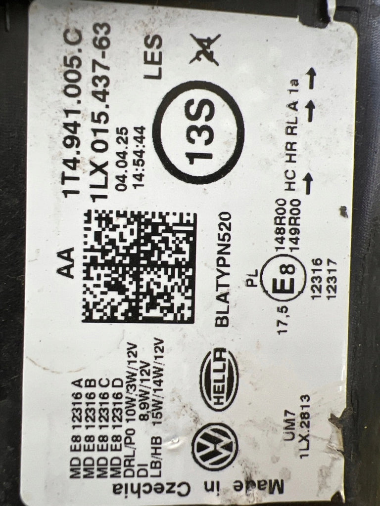 Frontscheinwerfer VW I 1T4941005C LED Links Scheinwerfer Headlight SCH6439854175fu