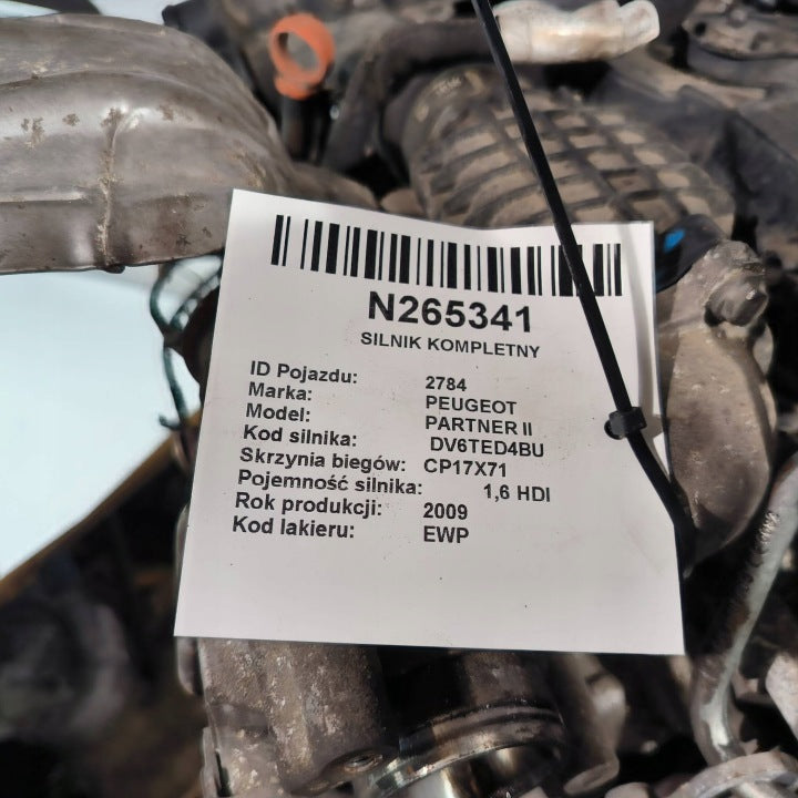 Motor Peugeot Partner DV6TED4BU 1.6 HDI 99PS 154TKm 2009 Diesel Engine Komplett MOT4365695604gm