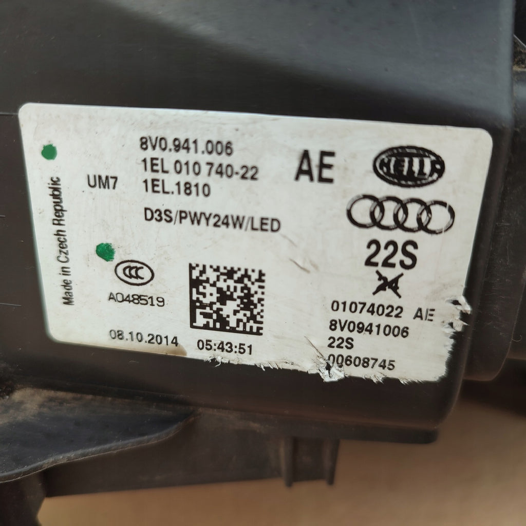 Frontscheinwerfer Audi A3 8V0941006 Xenon Rechts Scheinwerfer Headlight