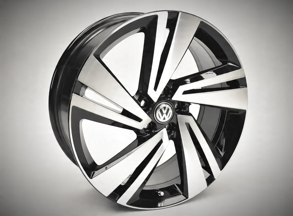 4x Alufelge 18 Zoll 7.0" 5x100 39ET Glanz Schwarz 2GM601025 VW T-Cross Rim Wheel