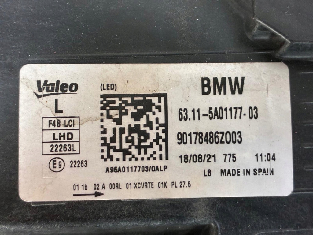Frontscheinwerfer BMW X1 F48 6311-5A01177-03 Full LED Links Headlight SCH5362189282az