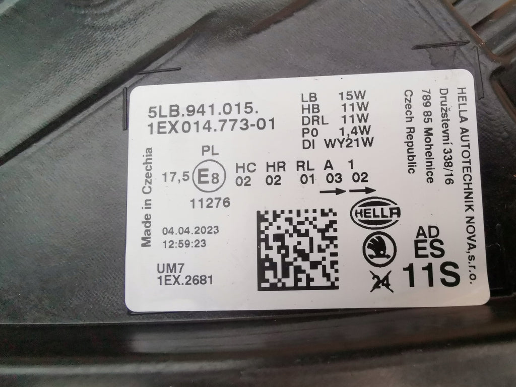 Frontscheinwerfer Skoda Enyaq 5LB941015 5LB9410155LB941015 LED Links Headlight