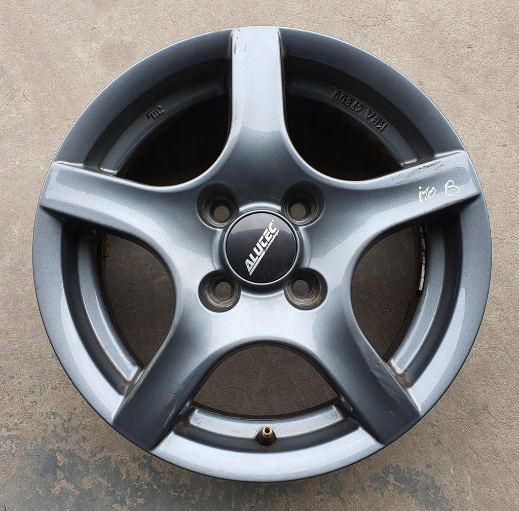 1x Alufelge 14 Zoll 5.5" 4x100 43ET Glanz Silber KBA47800 Hyundai I10 Rim Wheel FEL3723445893ja