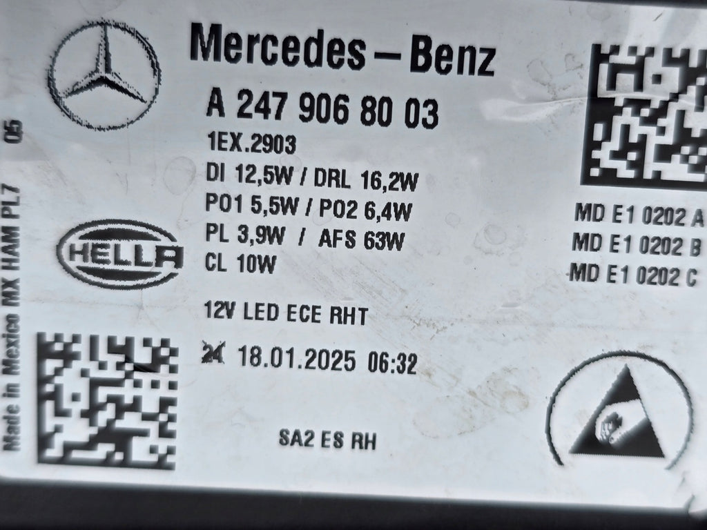 Frontscheinwerfer Mercedes-Benz W247 A2479068003 Rechts Scheinwerfer Headlight SCH9298363252rk