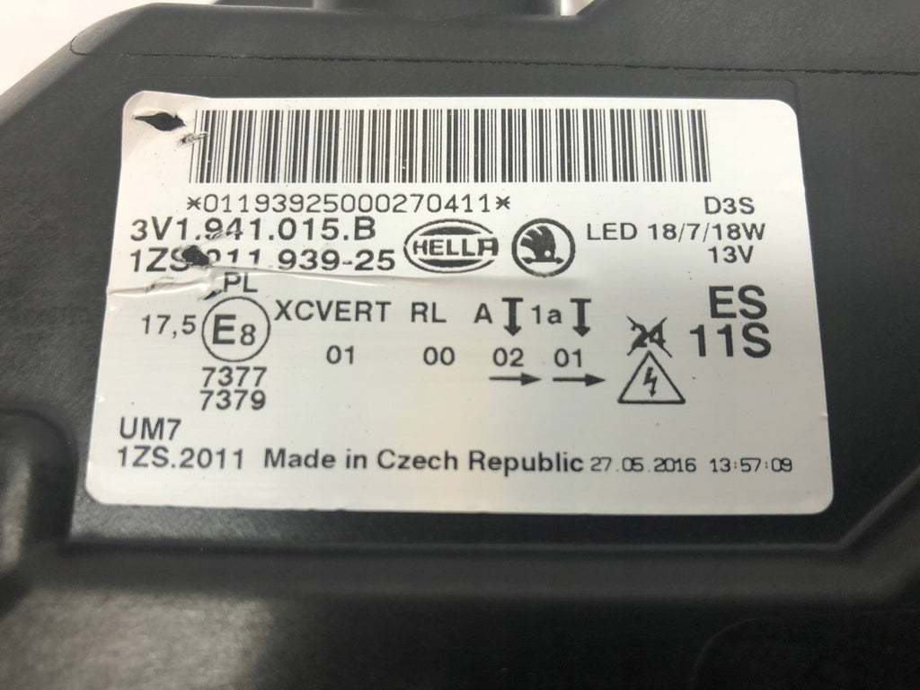 Frontscheinwerfer Skoda Superb III 3V1941015B Xenon Links Scheinwerfer Headlight