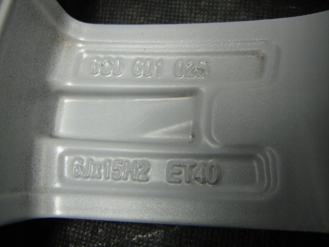 1x Alufelge 15 Zoll 6.0" 5x100 38ET Glanz Silber 6C0601025 VW Golf Polo FEL3833668564fb
