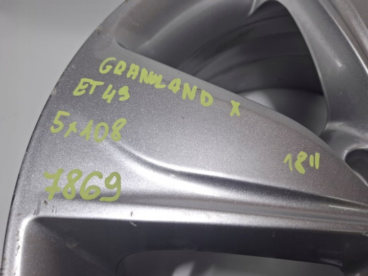 1x Alufelge 18 Zoll 7.5" 5x108 YP0006438 YP00180480 Opel Grandland X Rim Wheel FEL8329751771xo