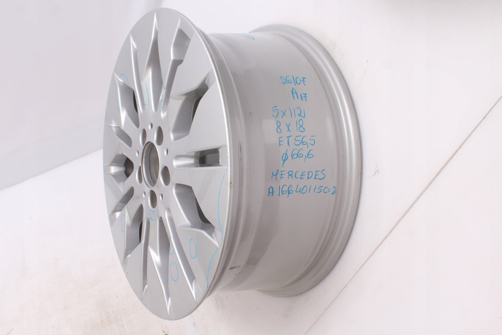 1x Alufelge 18 Zoll 8.0" 5x112 56,5ET Glanz Silber A1664011502 Mercedes-Benz