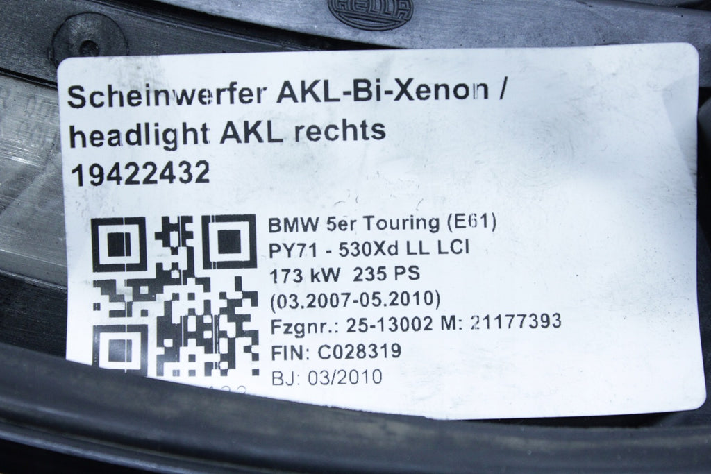 Frontscheinwerfer BMW E60 E61 7044671 7045691 7177745 Xenon Links Headlight SCH1127640233hr