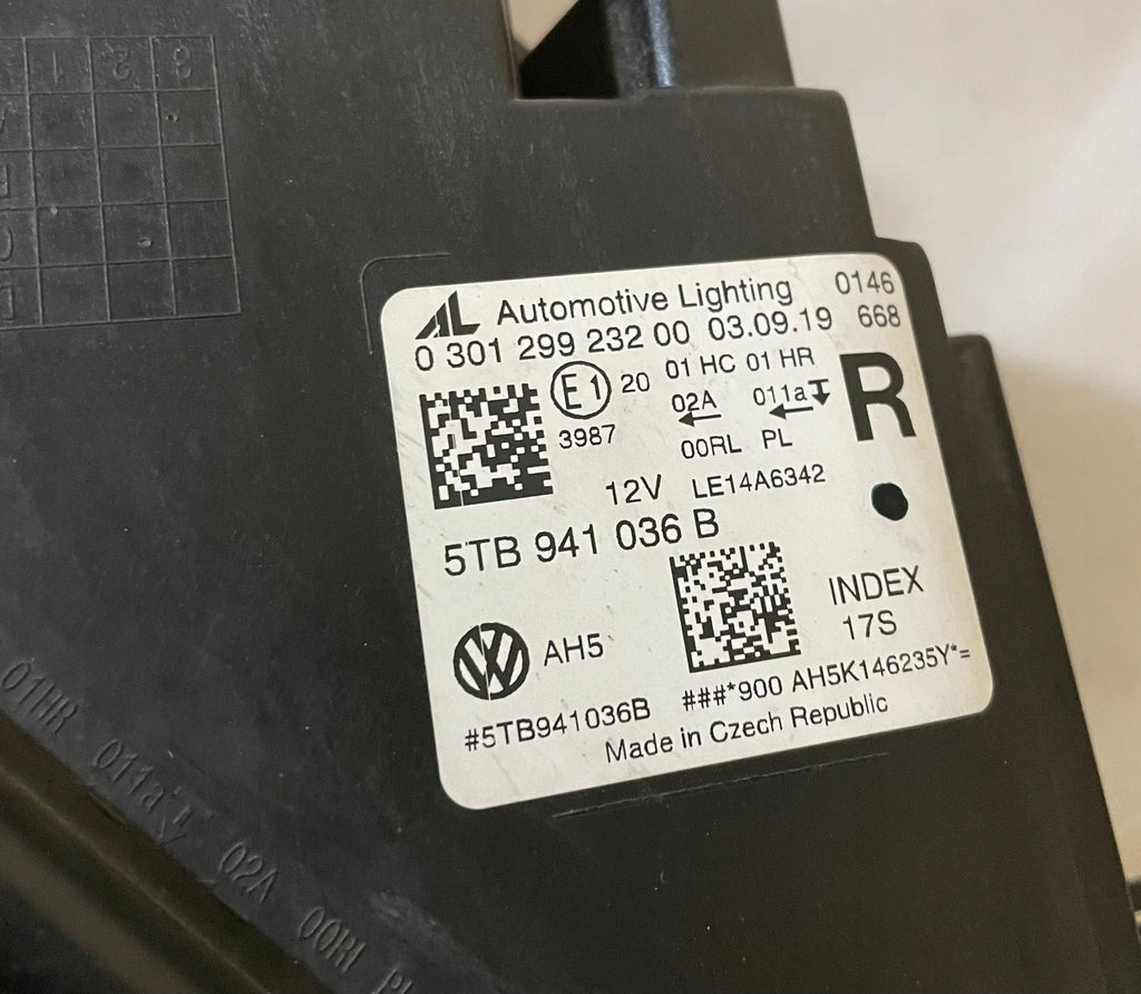 Frontscheinwerfer VW Polo 6r Touran 5TB941036B LED Rechts Scheinwerfer Headlight SCH1514155067tl