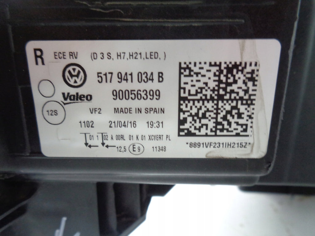 Frontscheinwerfer VW Golf Sportsvan 517941034B LED Rechts Scheinwerfer Headlight SCH2430532085py