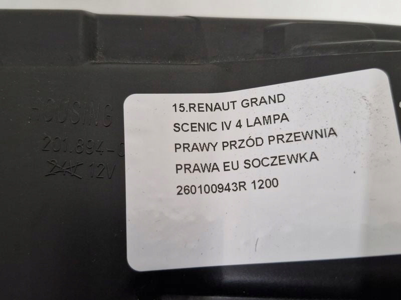 Frontscheinwerfer Renault Grand Scenic 260100943R- Rechts Scheinwerfer Headlight SCH7113710228tp