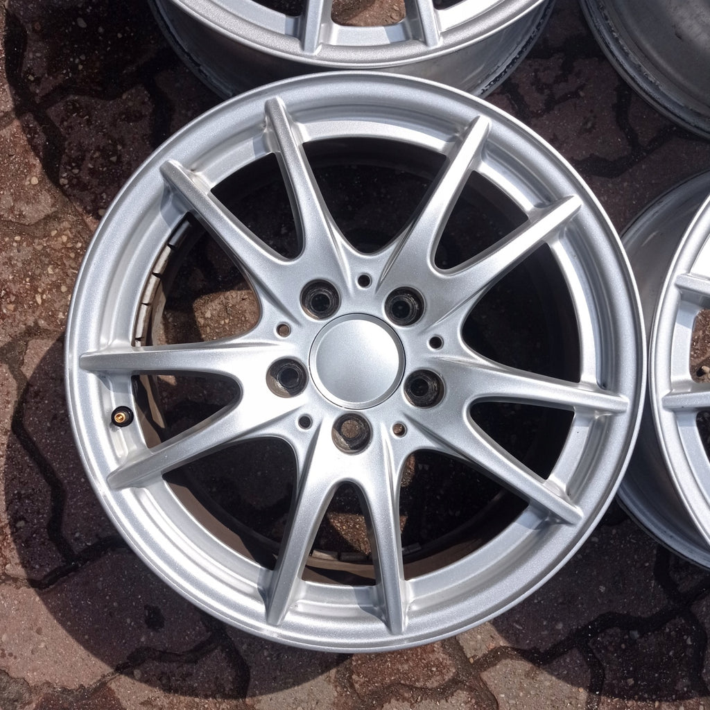 4x Alufelge 16 Zoll 6.5" 5x112 49ET Glanz Silber Mercedes-Benz W246 Rim Wheel FEL3149380288xp