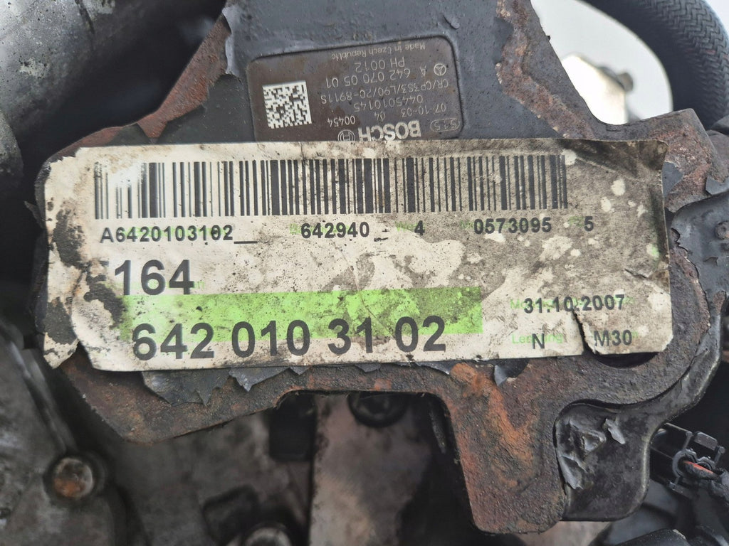 Motor Mercedes-Benz W164 642940 3.0 CDI 114TKm 2008 Diesel Engine Komplett