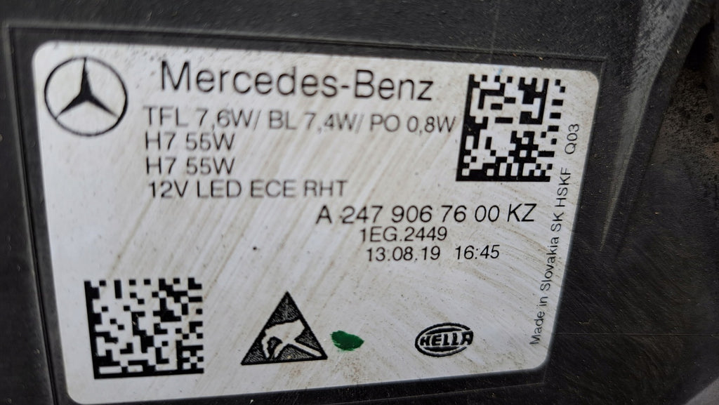 Frontscheinwerfer Mercedes-Benz W247 A2479067600KZ Halogen Rechts Headlight