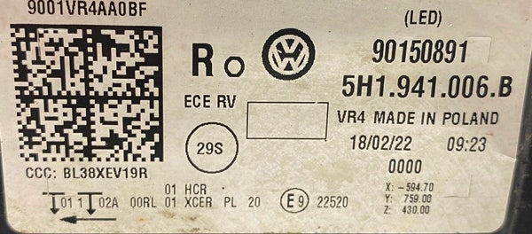 Frontscheinwerfer VW Golf VIII I 5H1941006B Rechts Scheinwerfer Headlight SCH7681690462bl