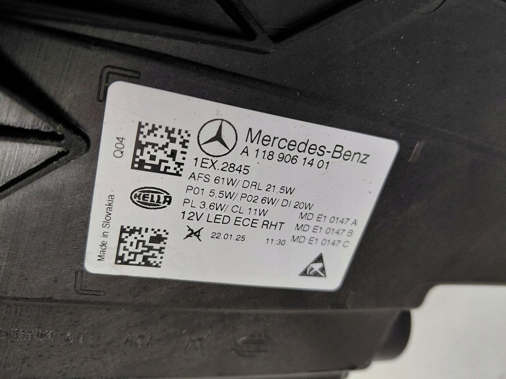 Frontscheinwerfer Mercedes-Benz Cla A1189061401 Rechts Scheinwerfer Headlight SCH3992402757rq