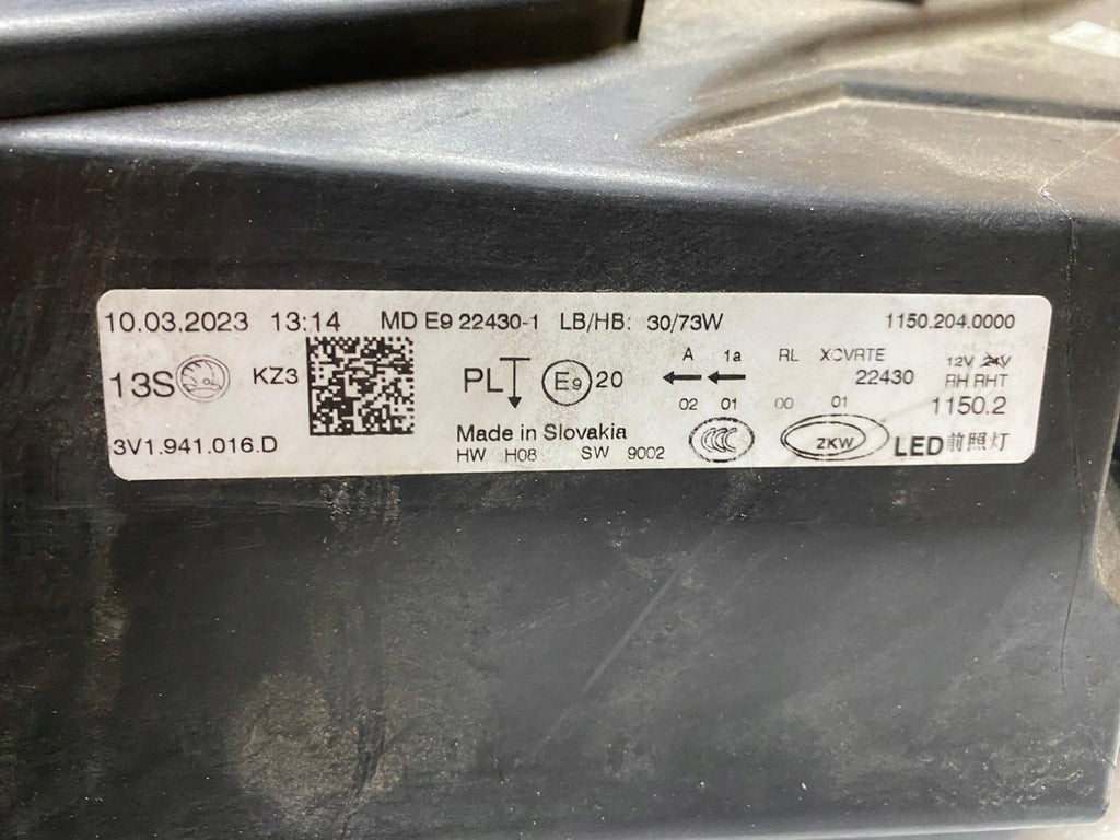 Frontscheinwerfer Skoda Superb III 3V1941016D LED Rechts Scheinwerfer Headlight