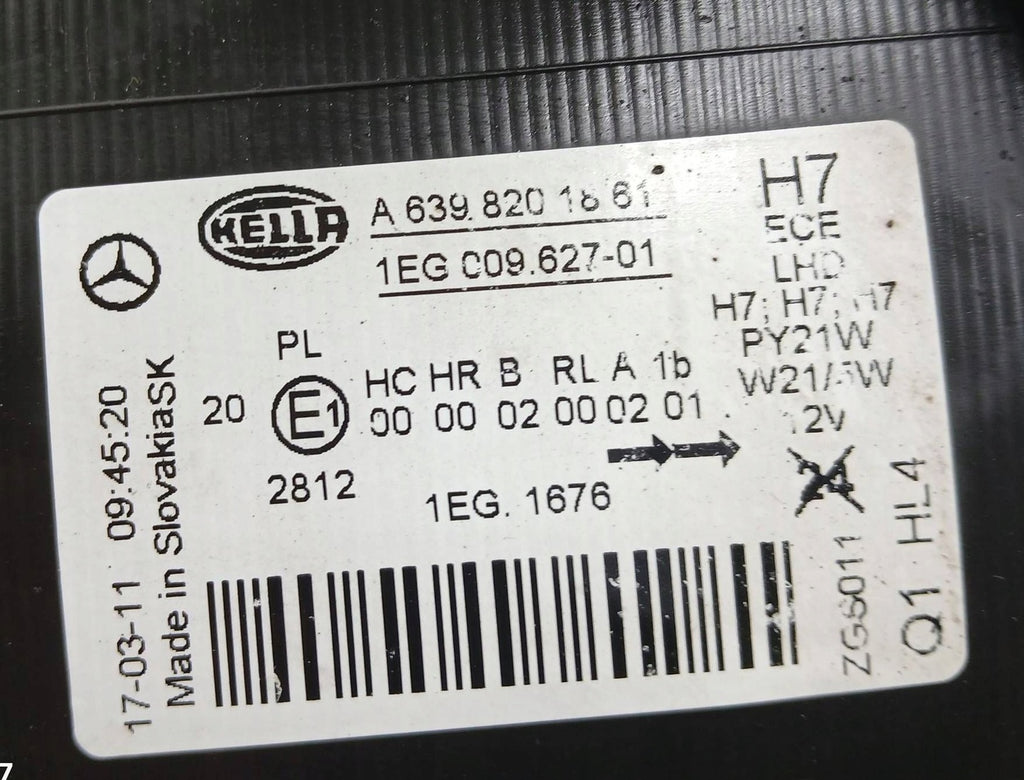 Frontscheinwerfer Mercedes-Benz Viano W639 Vito A6398201861 Links Headlight SCH2426827274fm