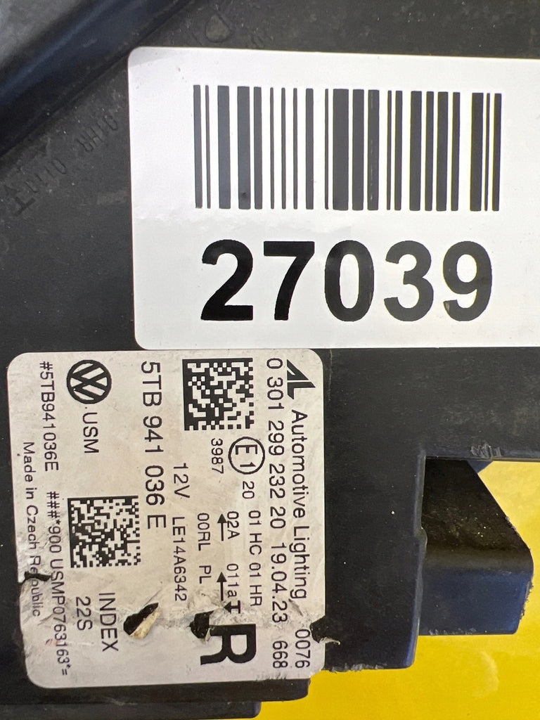 Frontscheinwerfer VW Touran 5TB941036E LED Rechts Scheinwerfer Headlight SCH8817225810nv