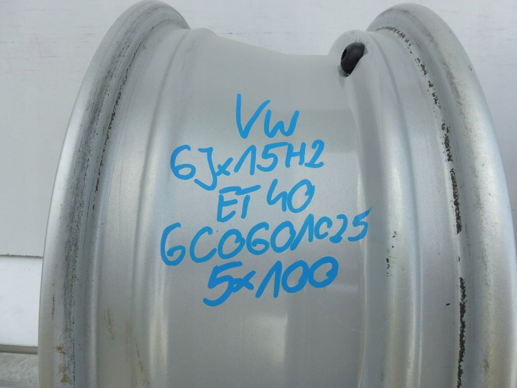 1x Alufelge 15 Zoll 6.0" 5x100 40ET 6C0601025H VW Polo Rim Wheel FEL2897555230wh