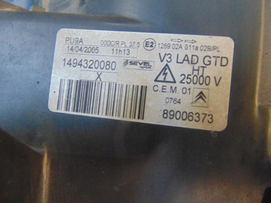 Frontscheinwerfer Citroën C8 89006373 Xenon Links Scheinwerfer Headlight