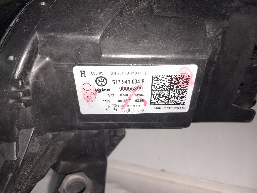 Frontscheinwerfer VW Sportsvan 517941034B Xenon Rechts Scheinwerfer Headlight SCH2359837824qk