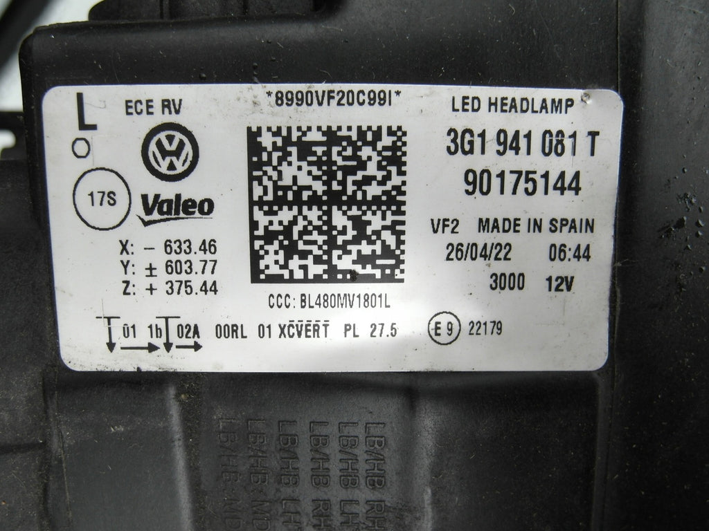 Frontscheinwerfer VW Passat B8 3G1941081T Full LED Ein Stück (Rechts oder Links) SCH2328196423yw