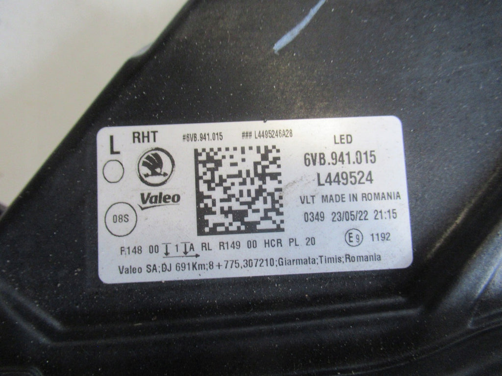 Frontscheinwerfer Skoda Fabia 6VB941015 LED Links Scheinwerfer Headlight