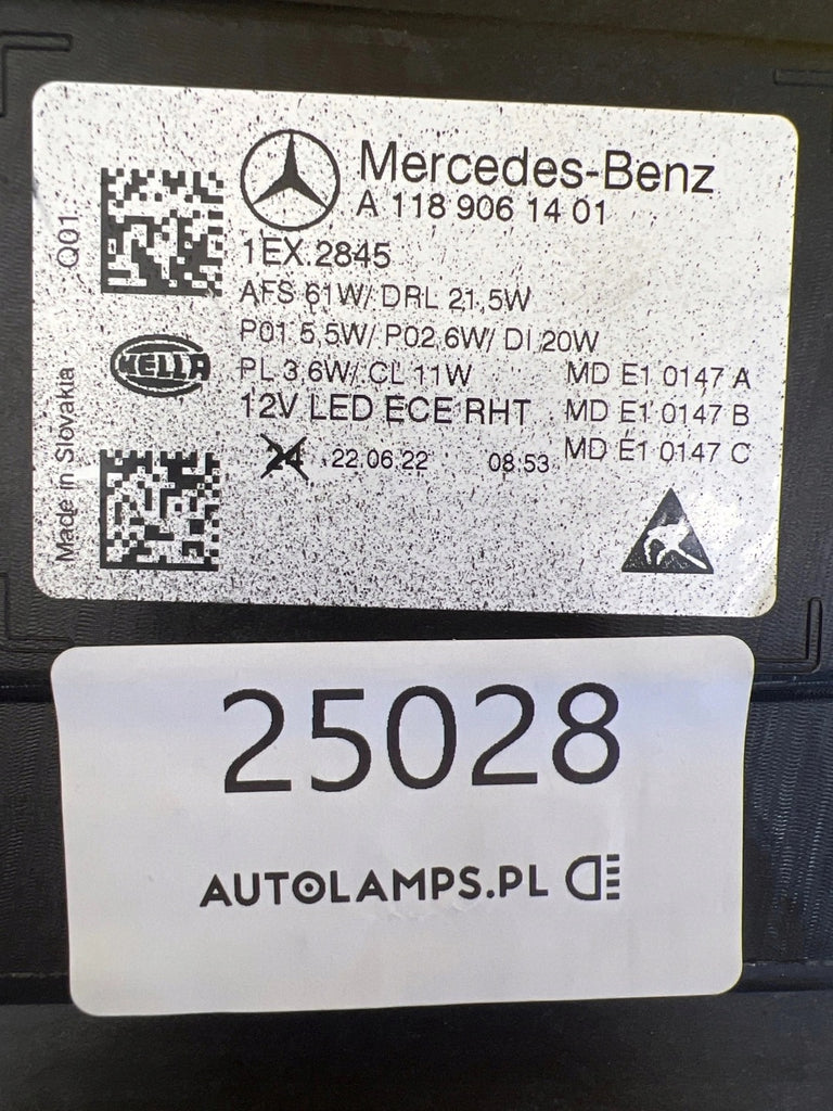 Frontscheinwerfer Mercedes-Benz Cla A1189061401 Full LED Rechts Headlight SCH6263543266rk