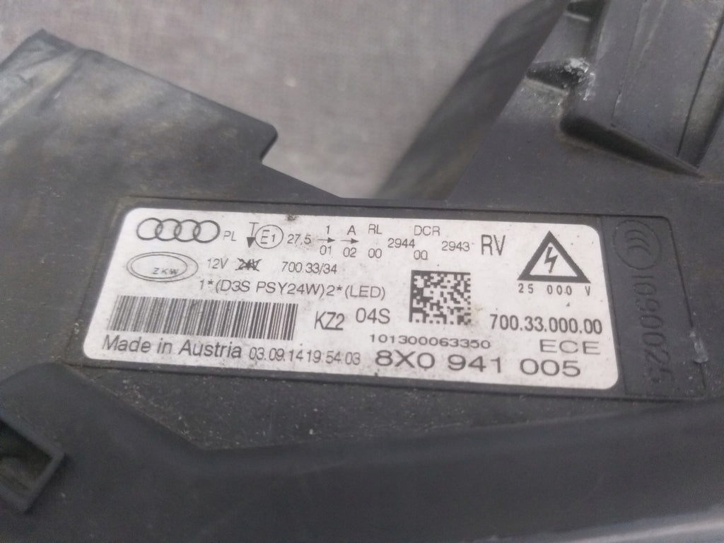 Frontscheinwerfer Audi A1 8X0941005 Xenon Links Scheinwerfer Headlight