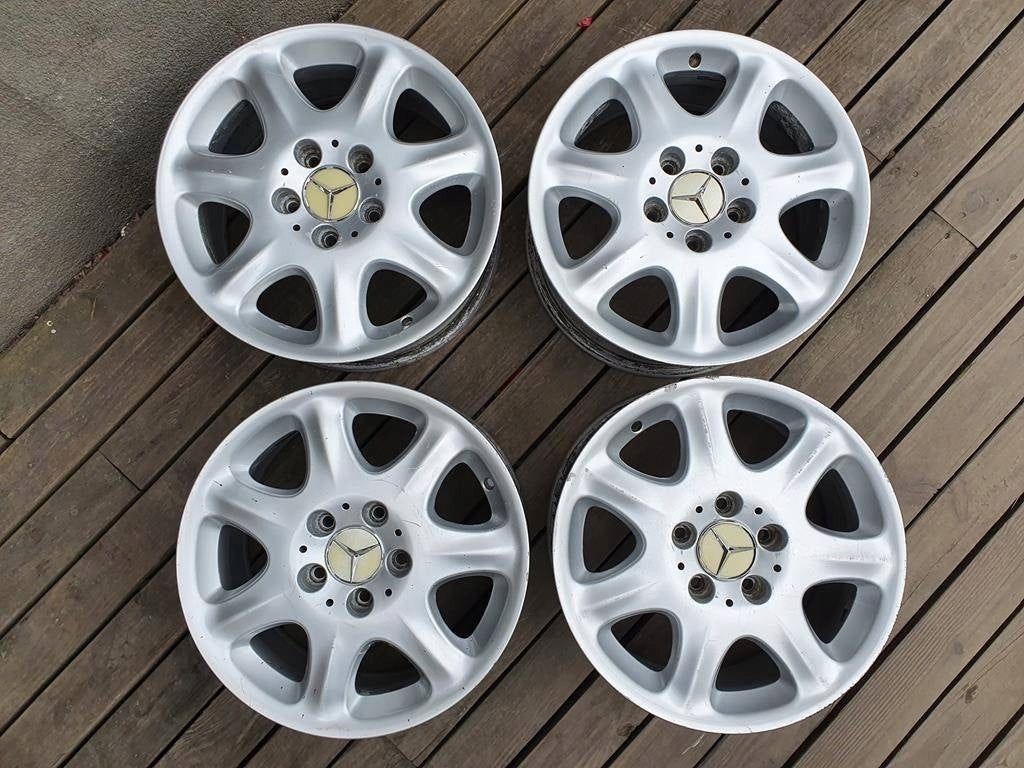 4x Alufelge 16 Zoll 7.5" 5x112 46ET Glanz Silber A2204010109 Mercedes-Benz