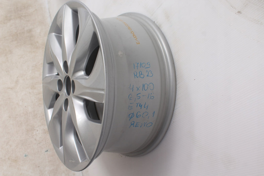 1x Alufelge 16 Zoll 6.5" 4x100 44ET Glanz Silber 403007678R Renault Rim Wheel